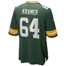 Men's Green Bay Packers Jerry Kramer Number 64 Nike Green Game Retired Player Jersey