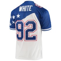 Men's NFC Reggie White Number 92 Mitchell & Ness White/Blue 1995 Pro Bowl Authentic Jersey