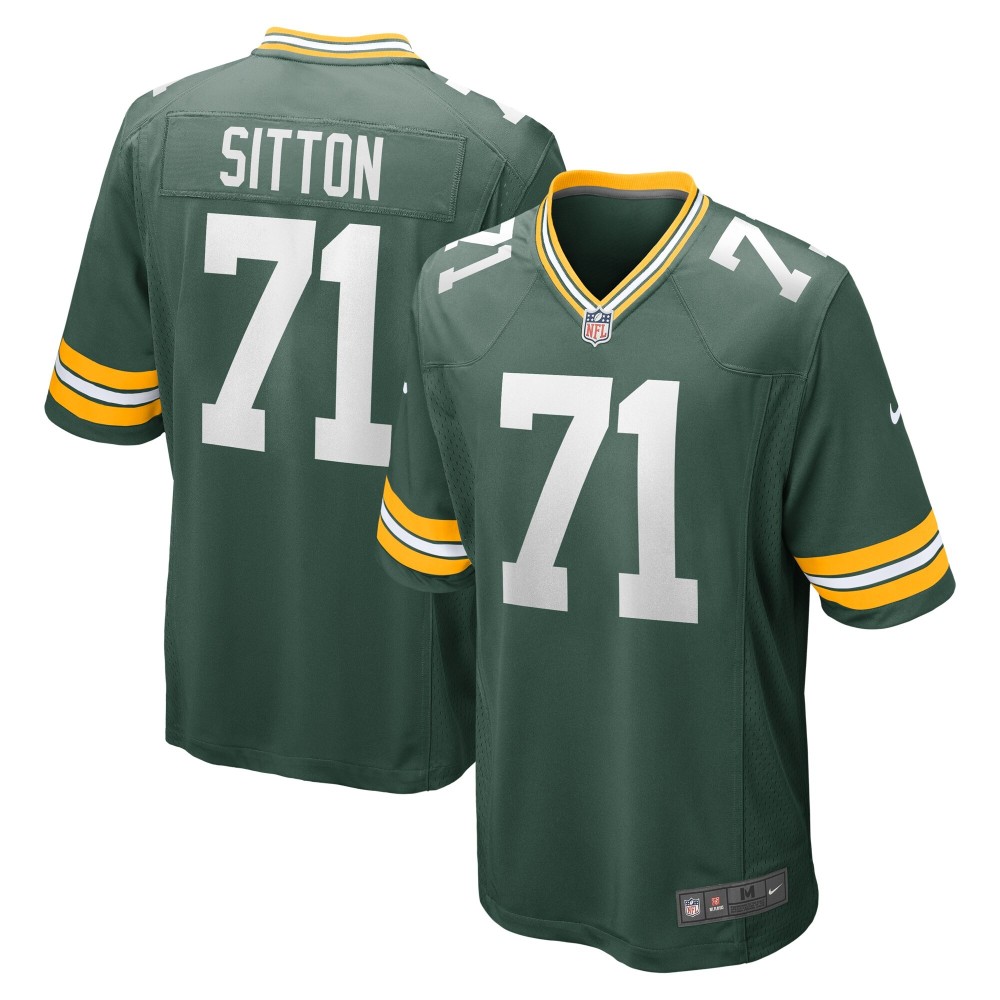 Men's Green Bay Packers Josh Sitton Number 71 Nike Green Retired Game Jersey