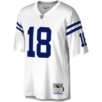 Men's Indianapolis Colts Peyton Manning Number 18 Mitchell & Ness White Legacy Replica Jersey