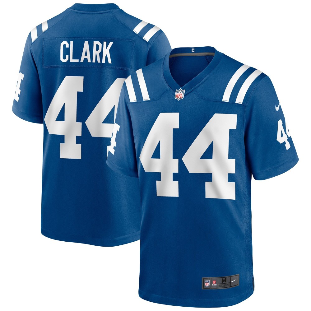 Men's Indianapolis Colts Dallas Clark Number 44 Nike Royal Game Retired Player Jersey