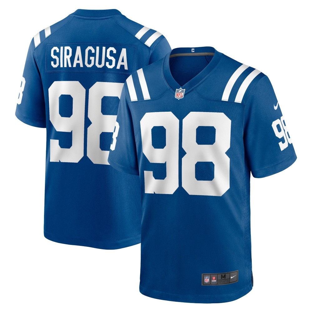 Men's Indianapolis Colts Tony Siragusa Number 98 Nike Royal Game Retired Player Jersey