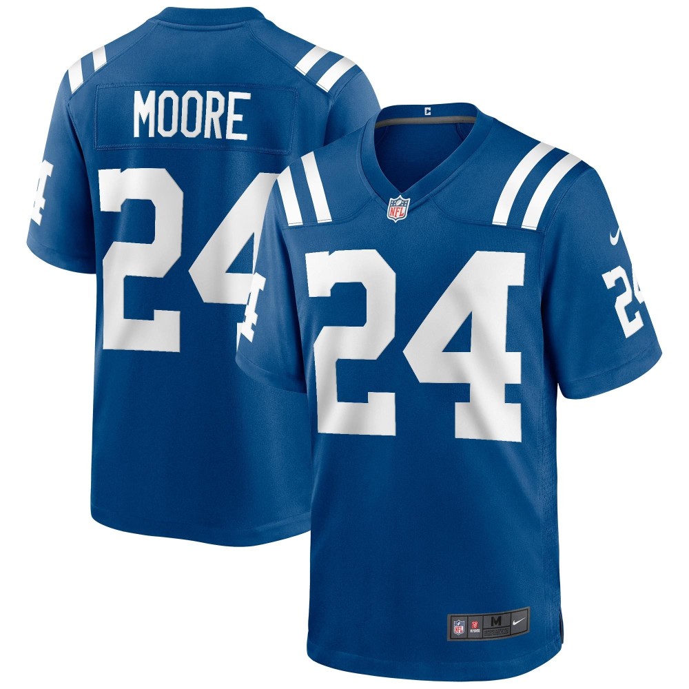 Men's Indianapolis Colts Lenny Moore Number 24 Nike Royal Game Retired Player Jersey