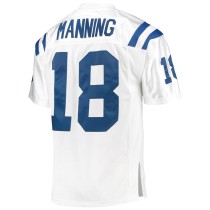 Men's Indianapolis Colts 2006 Peyton Manning Number 18 Mitchell & Ness White Authentic Throwback Retired Player Jersey