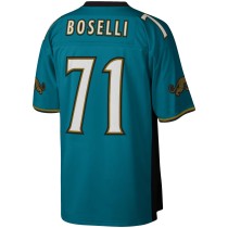 Men's Jacksonville Jaguars Tony Boselli Number 71 Mitchell & Ness Teal Legacy Replica Jersey