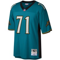 Men's Jacksonville Jaguars Tony Boselli Number 71 Mitchell & Ness Teal Legacy Replica Jersey