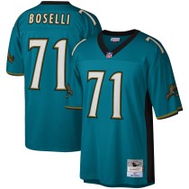 Men's Jacksonville Jaguars Tony Boselli Number 71 Mitchell & Ness Teal Legacy Replica Jersey