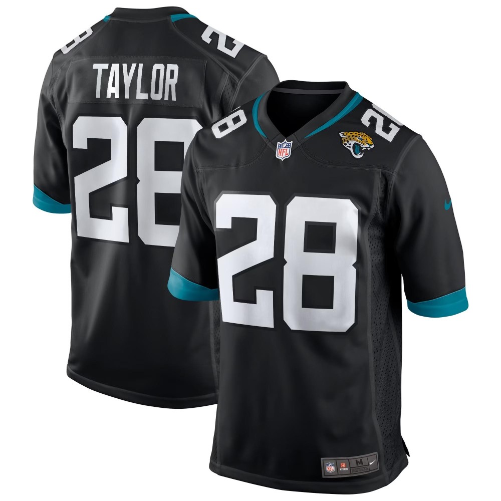 Men's Jacksonville Jaguars Fred Taylor Number 28 Nike Black Game Retired Player Jersey