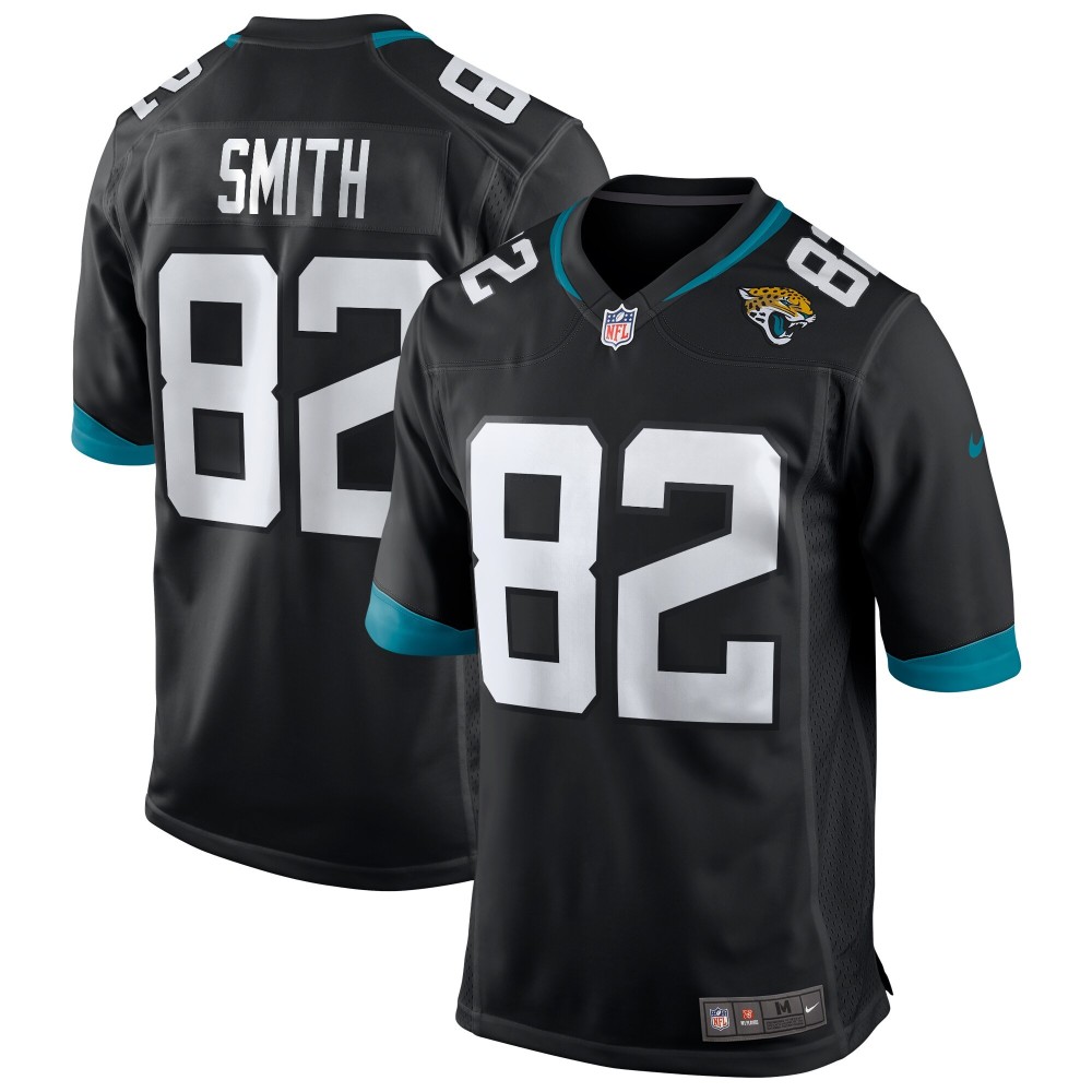 Men's Jacksonville Jaguars Jimmy Smith Number 82 Nike Black Game Retired Player Jersey