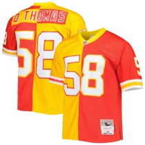 Men's Kansas City Chiefs Derrick Thomas Number 58 Mitchell & Ness Red/Gold 1994 Split Legacy Replica Jersey