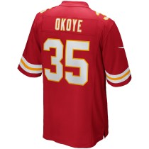 Men's Kansas City Chiefs Christian Okoye Number 35 Nike Red Game Retired Player Jersey