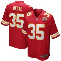 Men's Kansas City Chiefs Christian Okoye Number 35 Nike Red Game Retired Player Jersey