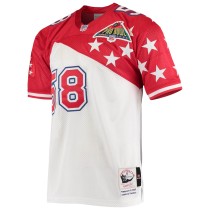 Men's AFC Derrick Thomas Number 8 Mitchell & Ness White/Red 1995 Pro Bowl Authentic Jersey