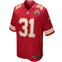 Men's Kansas City Chiefs Priest Holmes Number 31 Nike Red Game Retired Player Jersey