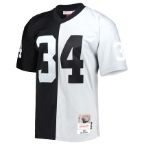 Men's Las Vegas Raiders Bo Jackson Number 34 Mitchell & Ness Black/Silver 1988 Split Legacy Replica Jersey