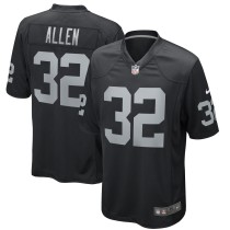 Men's Las Vegas Raiders Marcus Allen Number 32 Nike Black Game Retired Player Jersey