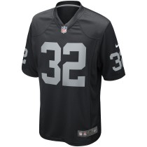 Men's Las Vegas Raiders Marcus Allen Number 32 Nike Black Game Retired Player Jersey