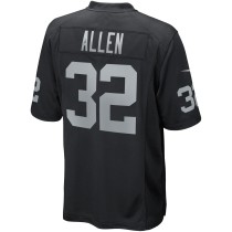 Men's Las Vegas Raiders Marcus Allen Number 32 Nike Black Game Retired Player Jersey