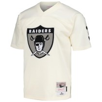 Men's Las Vegas Raiders Bo Jackson Number 34 Mitchell & Ness Cream Chainstitch Legacy Jersey