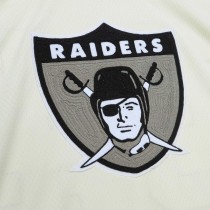 Men's Las Vegas Raiders Bo Jackson Number 34 Mitchell & Ness Cream Chainstitch Legacy Jersey