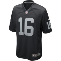 Men's Las Vegas Raiders Jim Plunkett Number 16 Nike Black Game Retired Player Jersey