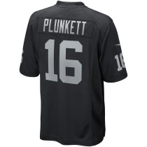 Men's Las Vegas Raiders Jim Plunkett Number 16 Nike Black Game Retired Player Jersey