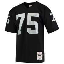 Men's Las Vegas Raiders 1983 Howie Long Number 75 Mitchell & Ness Black Authentic Throwback Retired Player Jersey