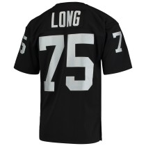 Men's Las Vegas Raiders 1983 Howie Long Number 75 Mitchell & Ness Black Authentic Throwback Retired Player Jersey