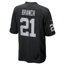 Men's Las Vegas Raiders Cliff Branch Number 21 Nike Black Retired Player Game Jersey