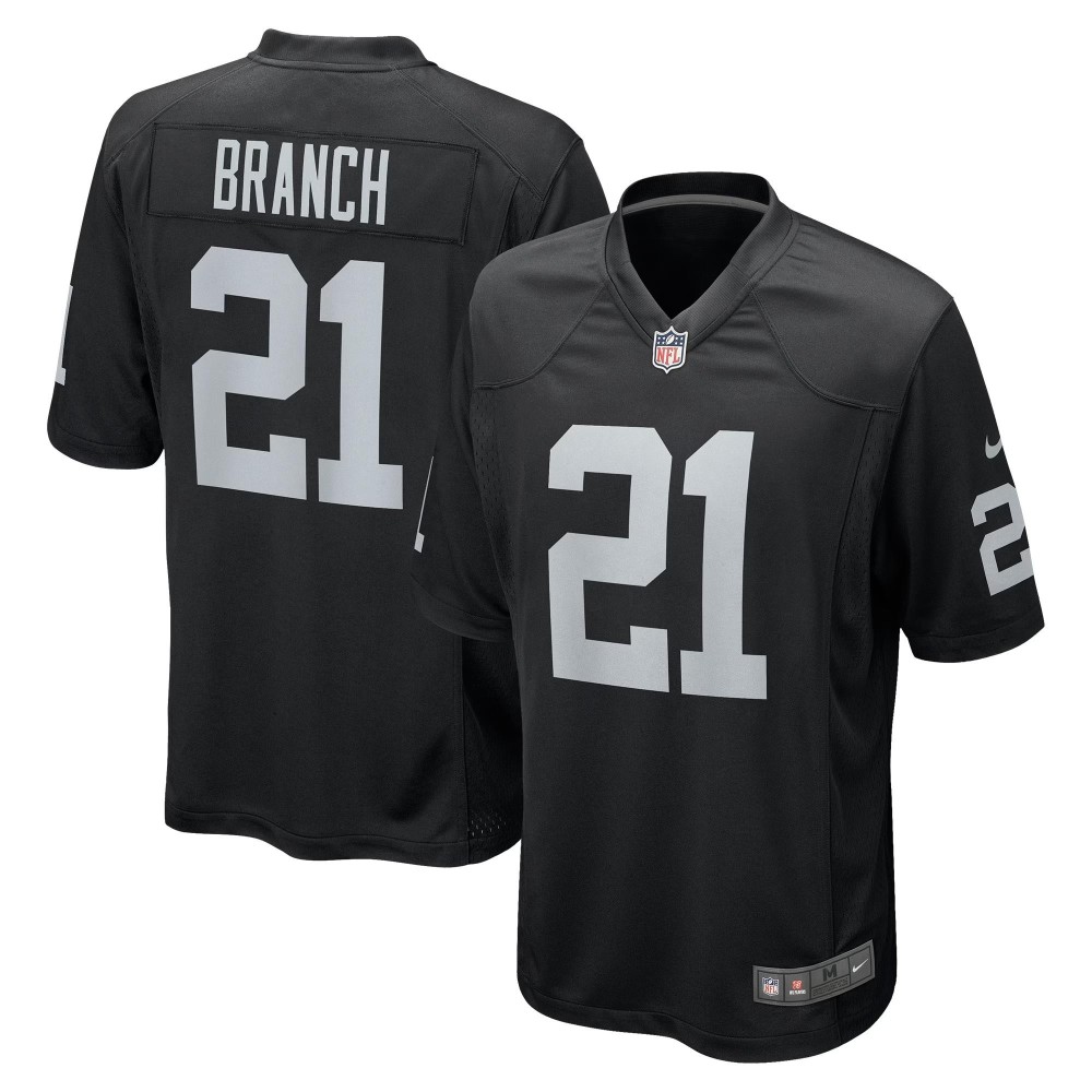 Men's Las Vegas Raiders Cliff Branch Number 21 Nike Black Retired Player Game Jersey