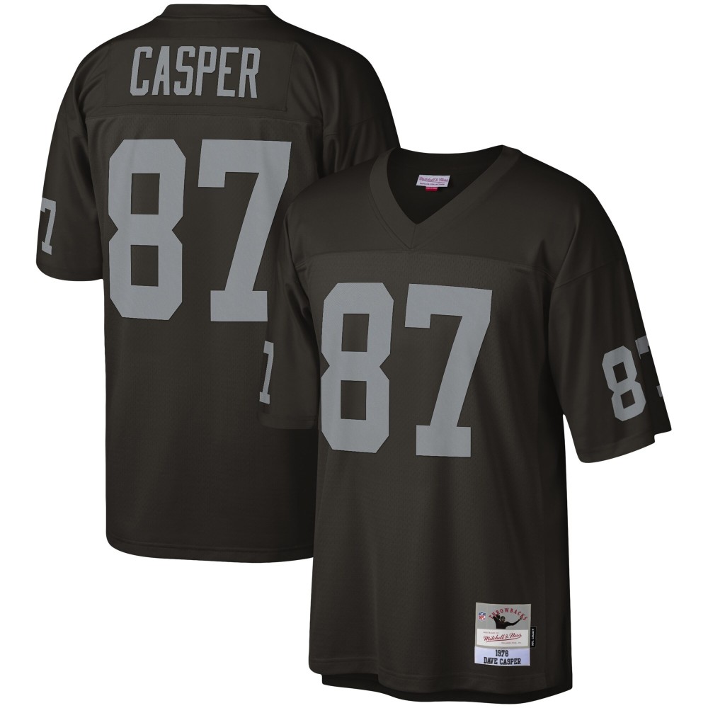 Men's Las Vegas Raiders Dave Casper Number 87 Mitchell & Ness Black Legacy Replica Jersey