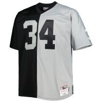 Men's Las Vegas Raiders Bo Jackson Number 34 Mitchell & Ness Black/Silver Big & Tall Split Legacy Retired Player Replica Jersey