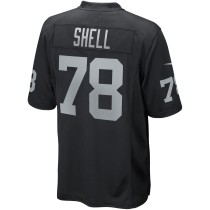 Men's Las Vegas Raiders Art Shell Number 78 Nike Black Game Retired Player Jersey