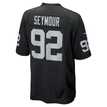 Men's Las Vegas Raiders Richard Seymour Number 92 Nike Black Retired Player Game Jersey