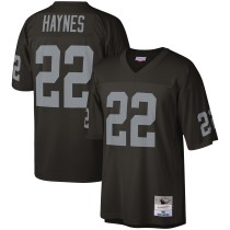 Men's Las Vegas Raiders Mike Haynes Number 22 Mitchell & Ness Black Legacy Replica Jersey