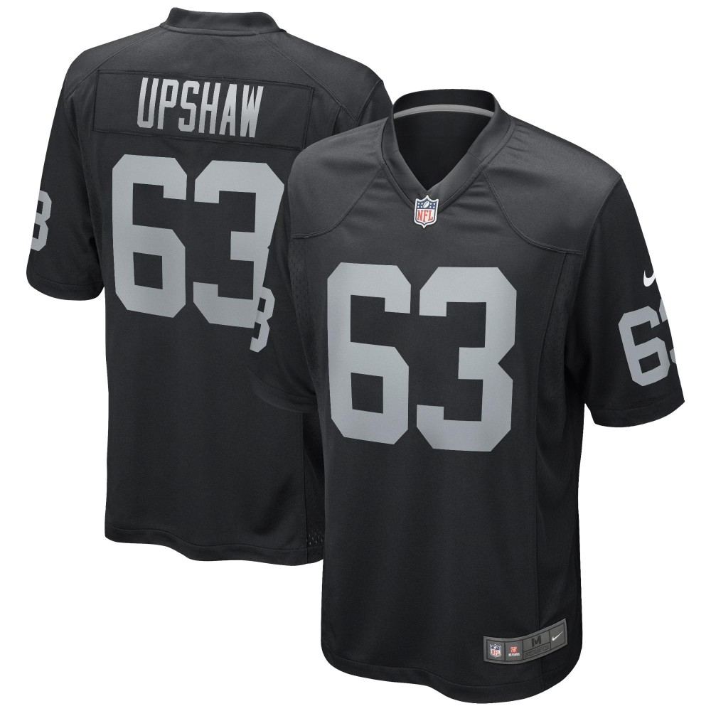 Men's Las Vegas Raiders Gene Upshaw Number 63 Nike Black Game Retired Player Jersey