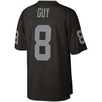 Men's Las Vegas Raiders Ray Guy Number 8 Mitchell & Ness Black Legacy Replica Jersey