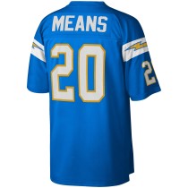 Men's Los Angeles Chargers Natrone Means Number 20 Mitchell & Ness Powder Blue Legacy Replica Jersey