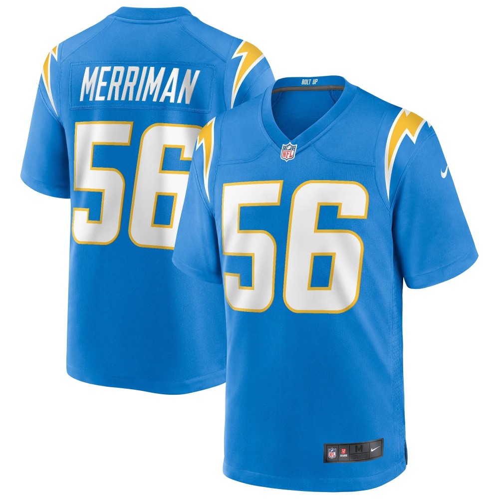 Men's Los Angeles Chargers Shawne Merriman Number 56 Nike Powder Blue Game Retired Player Jersey