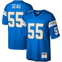 Men's Los Angeles Chargers Junior Seau Number 55 Mitchell & Ness Powder Blue Legacy Replica Jersey