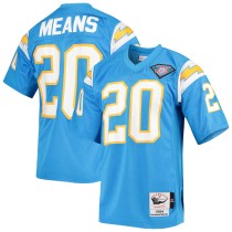 Men's Los Angeles Chargers 1994 Natrone Means Number 20 Mitchell & Ness Powder Blue Authentic Throwback Retired Player Jersey