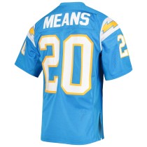 Men's Los Angeles Chargers 1994 Natrone Means Number 20 Mitchell & Ness Powder Blue Authentic Throwback Retired Player Jersey