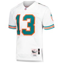 Men's Miami Dolphins 1995 Dan Marino Number 13 Mitchell & Ness White Authentic Throwback Retired Player Jersey