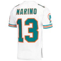 Men's Miami Dolphins 1995 Dan Marino Number 13 Mitchell & Ness White Authentic Throwback Retired Player Jersey