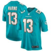 Men's Miami Dolphins Dan Marino Number 13 Nike Aqua Game Retired Player Jersey