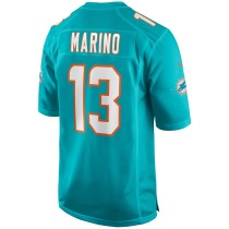 Men's Miami Dolphins Dan Marino Number 13 Nike Aqua Game Retired Player Jersey