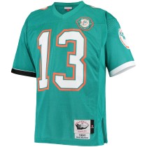 Men's Miami Dolphins 1990 Dan Marino Number 13 Mitchell & Ness Aqua Authentic Throwback Retired Player Jersey