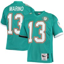 Men's Miami Dolphins 1990 Dan Marino Number 13 Mitchell & Ness Aqua Authentic Throwback Retired Player Jersey