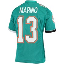 Men's Miami Dolphins 1990 Dan Marino Number 13 Mitchell & Ness Aqua Authentic Throwback Retired Player Jersey