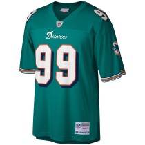 Men's Miami Dolphins Jason Taylor Number 99 Mitchell & Ness Aqua Legacy Replica Jersey